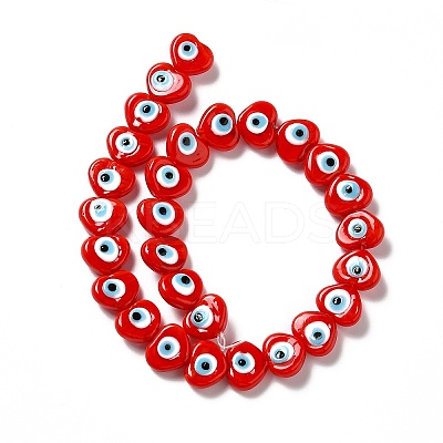 Handmade Evil Eye Lampwork Beads Strands X-LAMP-E023-07C-02-1