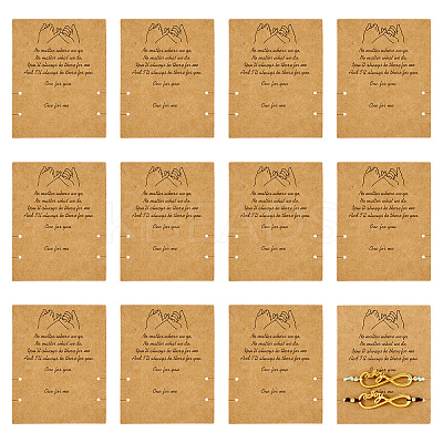 100Pcs Friendship Theme Kraft Paper Jewelry Display Cards CDIS-TA0001-23-1