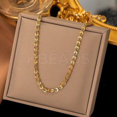 304 Stainless Steel Link Chain Necklaces for Women Men LS-NJEW-Q028-09G-1