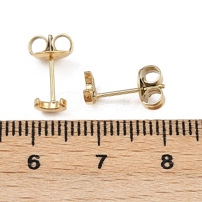304 Stainless Steel Moon Stud Earrings EJEW-K268-35G-1