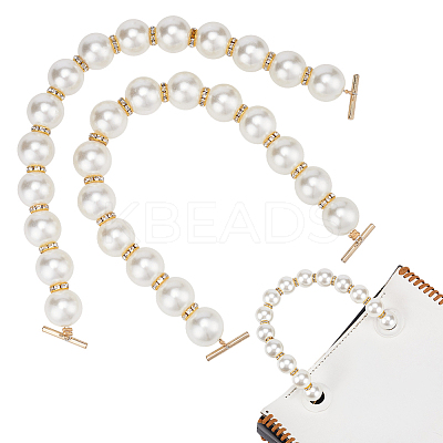 Resin Imitation Pearl Beaded Bag Straps DIY-WH0304-662-1