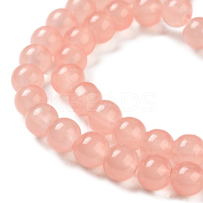 Baking Paint Imitation Jade Glass Round Bead Strands DGLA-Q021-8mm-03-1