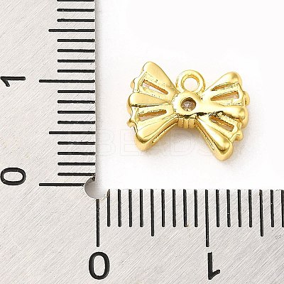 Brass Micro Pave Clear Cubic Zirconia Pendants ZIRC-P113-03G-1