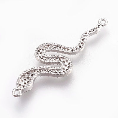 Brass Micro Pave Cubic Zirconia Links ZIRC-O026-12P-NR-1