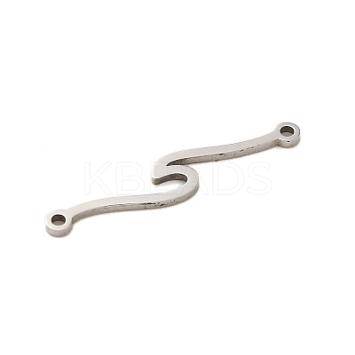 Non-Tarnish 304 Stainless Steel Wave Links Connector Charms STAS-S123-03P-05-1