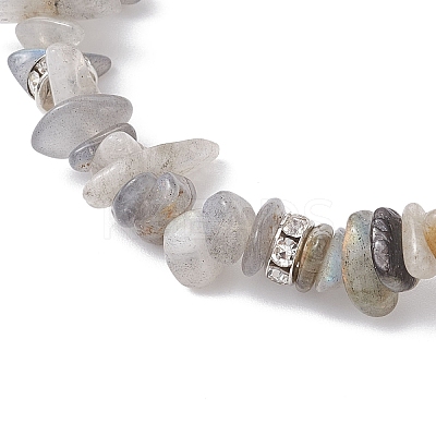 3Pcs Natural Mixed Gemstone Chip Beaded Stretch Bracelets BJEW-JB12316-1