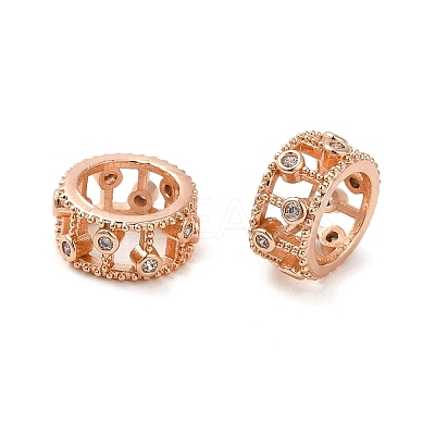 Rack Plating Brass Cubic Zirconia Beads KK-K349-06RG-1