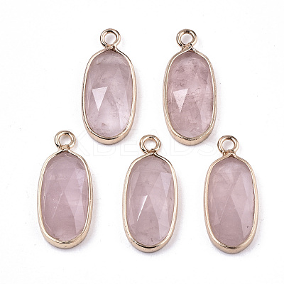 Natural Rose Quartz Pendants G-N326-45D-1