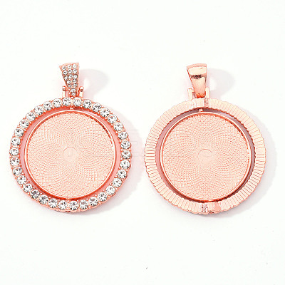 Alloy Pendant Cabochon Settings PALLOY-S107-005RG-RS-1