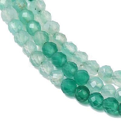 Gradient Color Natural Green Onyx Agate(Dyed & Heated) Beads Strands G-A252-A04-01-1