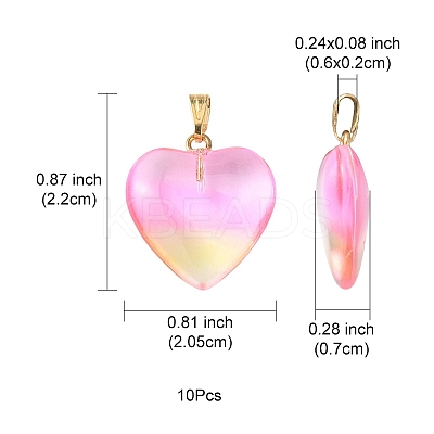 Two Tone Transparent Glass Pendants GLAA-YW0003-02D-1
