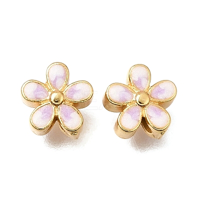 Brass Enamel Beads KK-G605-14G-01-1