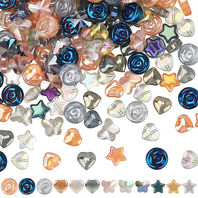 240Pcs 12 Styles Electroplate Glass Beads EGLA-PA0001-12-1