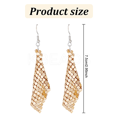7 Pairs 7 Colors Aluminum Mesh Sequin Rhombus Dangle Earrings for Women EJEW-AN0001-71-1