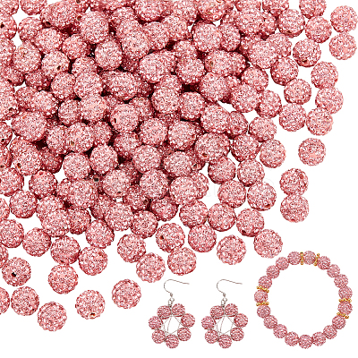 200Pcs Pave Disco Ball Beads RB-PH0001-41F-1