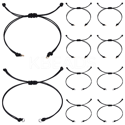 20Pcs Black Waxed Polyester Cord Braided Bracelet Making AJEW-YW00002-01-1