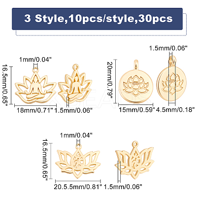 30Pcs 3 Style Tibetan Style Alloy Yoga Theme Pendants FIND-BC0002-67-1