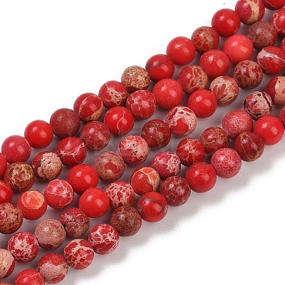 Dyed Natural Regalite/Imperial Jasper/Sea Sediment Jasper Beads Strands G-B124-C04-16-1