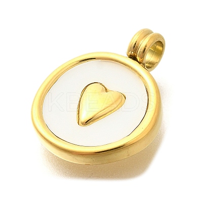Ion Plating(IP) 304 Stainless Steel Pave Shell Pendants STAS-K263-61G-1