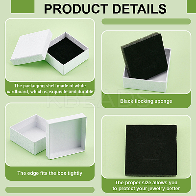 Square Kraft Paper Necklace Earring Storage Gift Boxes LS-CON-WH0095-88B-1