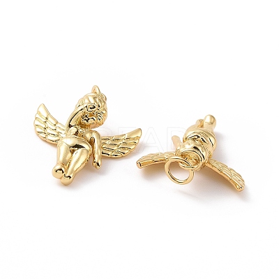 Angel Brass Pendants KK-G435-42G-1
