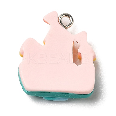 Autumn Theme Opaque Resin Pendants RESI-L038-03P-02-1