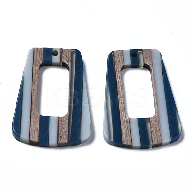 Resin & Walnut Wood Pendants RESI-N025-013A-C01-1