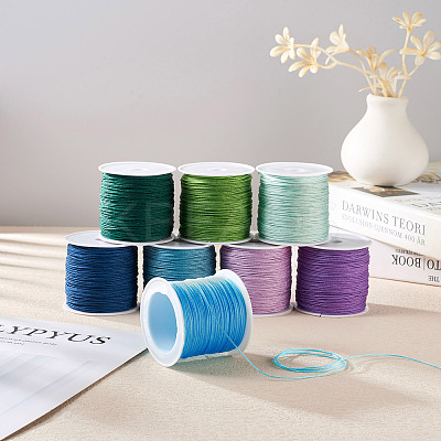 8 Rolls 8 Styles Nylon Braided Cord NWIR-YS0001-03-1
