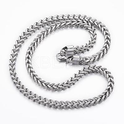 Non-Tarnish 304 Stainless Steel Wheat Chain Necklaces NJEW-H445-10P-1