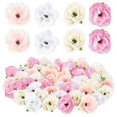 100Pcs 4 Colors Cloth Imitation Rose AJEW-CP0001-84-1