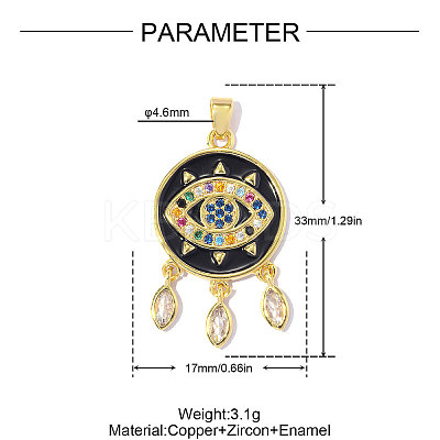 Brass Micro Pave Colorful Cubic Zirconia Pendants CU-OY001-15G-1