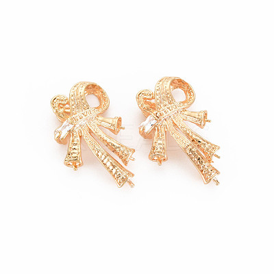 Brass Micro Pave Clear Cubic Zirconia Pendants KK-S364-259-1