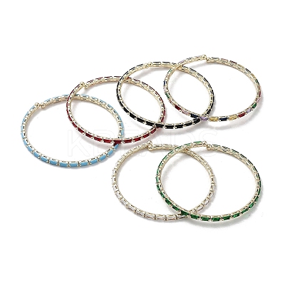 Real 18K Gold Plated Brass Cuff Bangles BJEW-D039-36G-1