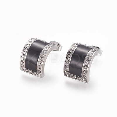 304 Stainless Steel Enamel  Stud Earrings EJEW-F234-24P-1