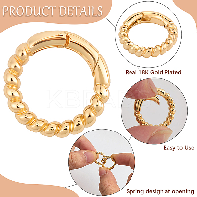 6Pcs Brass Spring Gate Clasps FIND-SC0020-67B-1