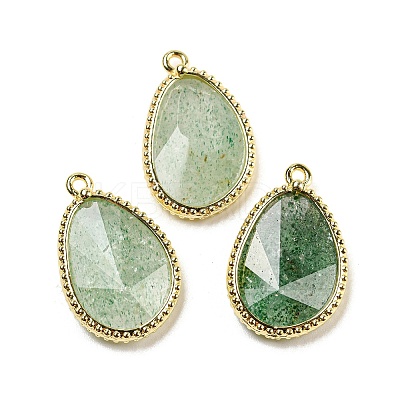Natural Green Strawberry Quartz Faceted Pendants G-M431-14G-04-1