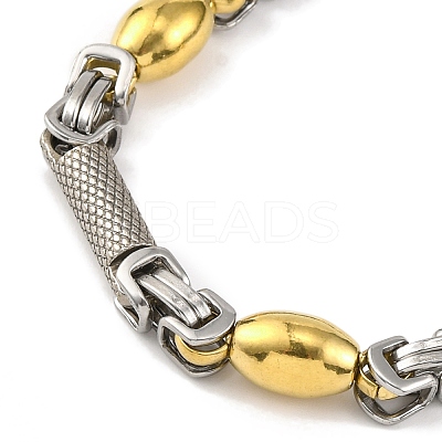 201 Stainless Steel Column Links Chain Necklace NJEW-F22-39I-GP-1