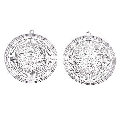 Non-Tarnish 201 Stainless Steel Filigree Pendants STAS-S118-026P-1