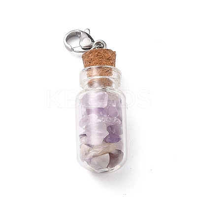 Glass Bottle Pendants HJEW-JM00221-04-1