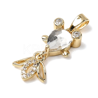 Brass Micro Pave Cubic Zirconia Pendants KK-K375-27G-19-1