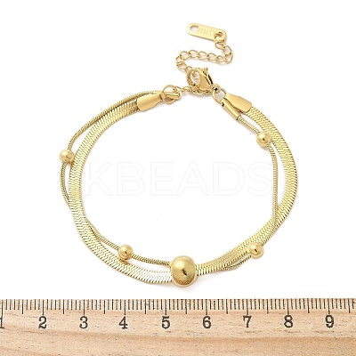 304 Stainless Steel Chain Bracelets BJEW-C084-08G-1