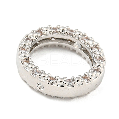 Brass Micro Pave Clear Cubic Zirconia Beads Frame KK-P277-58B-P-1