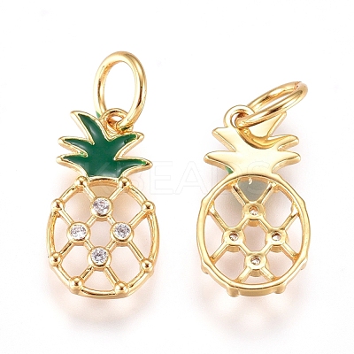 Brass Enamel Charms ZIRC-L070-68G-1