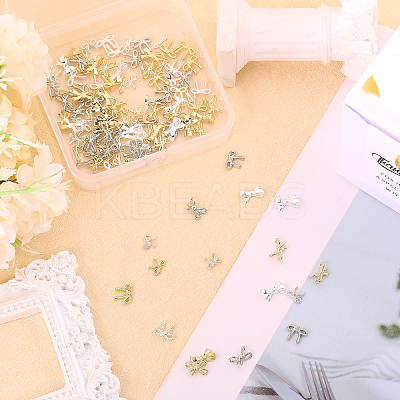 120Pcs 12 Styles Alloy Cabochons MRMJ-CA0001-51-1