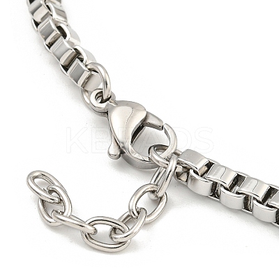 304 Stainless Steel Enamel Box Chain Anchor Link Bracelets for Women BJEW-G717-15P-1