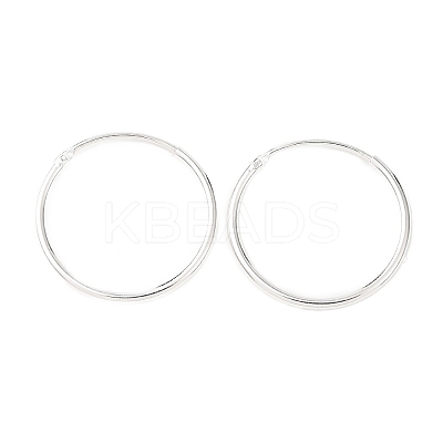 925 Sterling Silver Huggie Hoop Earrings EJEW-C179-05A-S-1