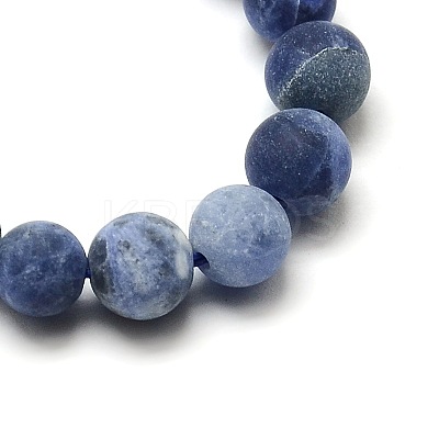 Nature Frosted Sodalite Round Bead Strands G-M064-6mm-01-1