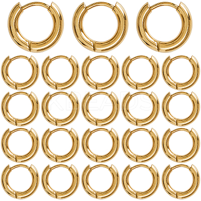 12Pairs 304 Stainless Steel Huggie Hoop Earrings EJEW-SC0001-58-1