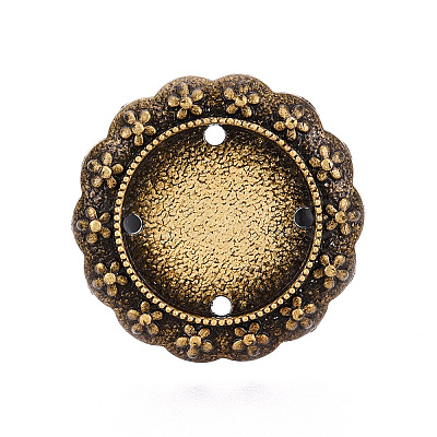 Adjustable Flower Alloy & Iron Bezel Cup Ring Base with Rotatable Tray MAK-T012-06B-1