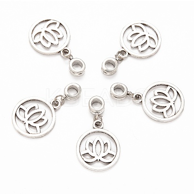 Tibetan Style Alloy Large Hole European Dangle Charms PALLOY-JF00036-1